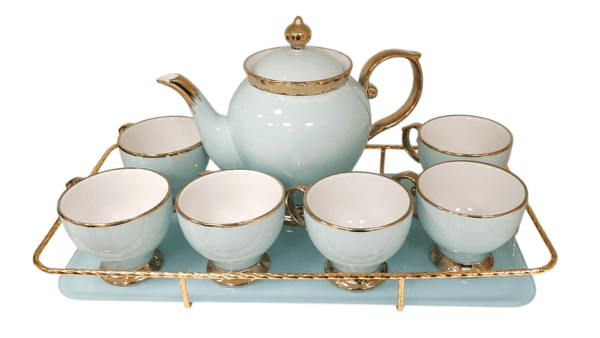 Set Teiera Elegante da 9 Pezzi – Con Vassoio Portata, Perfetto per Tè e Intrattenimento