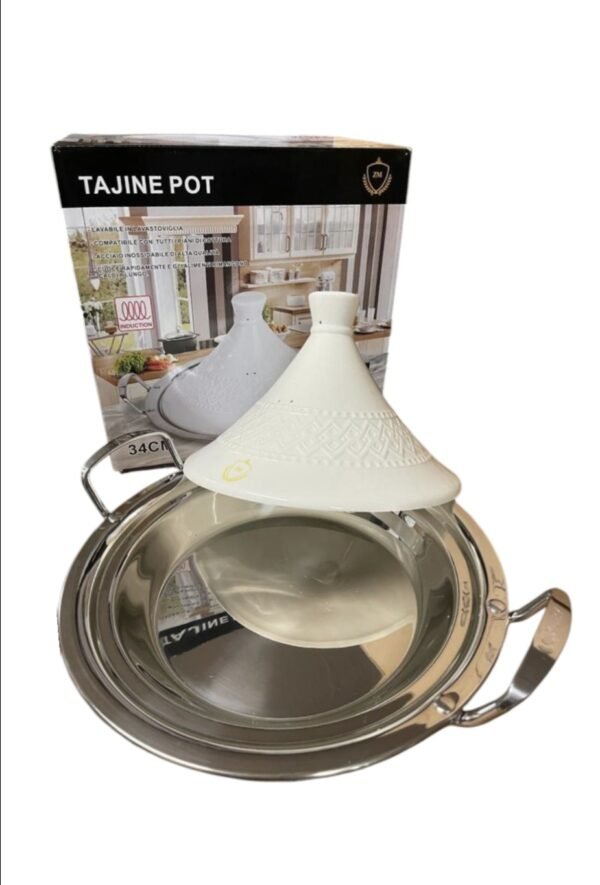Tajine Marocchino in Acciaio Inossidabile da 34 cm – Eleganza e Durabilità - immagine 2