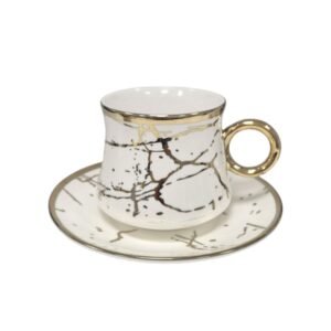 Set Cappuccino Elegante – 6 Tazze + 6 Piattini per la Colazione Perfetta