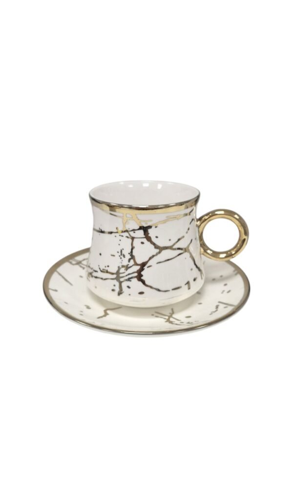 Set Cappuccino Elegante – 6 Tazze + 6 Piattini per la Colazione Perfetta
