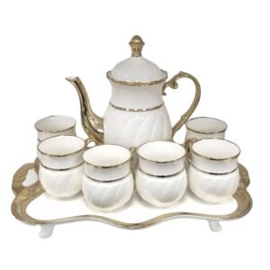 Set Teiera Elegante da 9 Pezzi – Con Vassoio Portata, Perfetto per Tè e Intrattenimento