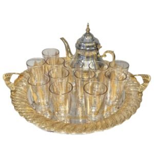 Vassoio da Tè Grande (45 cm) spostare 12 Bicchieri e Teiera Grande