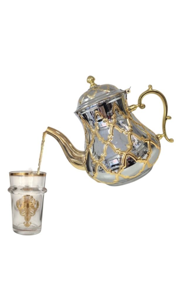 Teiera di Lusso in Acciaio Inossidabile – Design Elegante Oro & Argento 2L - immagine 2