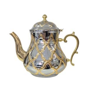 Teiera di Lusso in Acciaio Inossidabile – Design Elegante Oro & Argento 2L