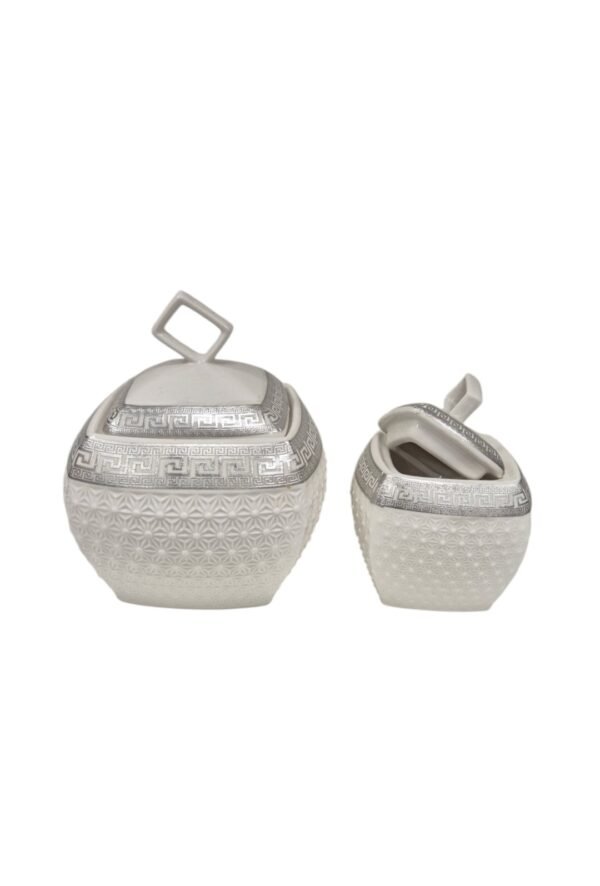 Set di Barattoli per Spezie in Ceramica con Dettagli argento - immagine 2