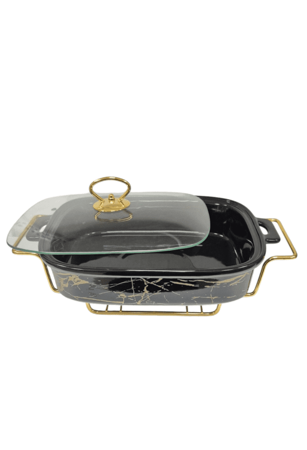 Scaldavivande di Lusso in Ceramica con Supporto Dorato - immagine 3