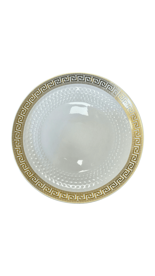 Piatto in Ceramica con Bordo Dorato Elegante