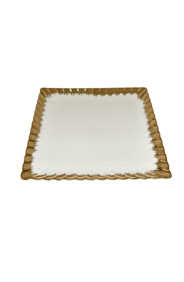 ✨Piatto Elegante in Oro e Bianco (36×36)cm ✨” - immagine 2