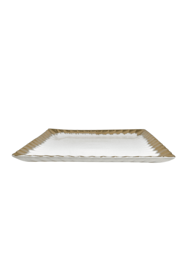 ✨Piatto Elegante in Oro e Bianco (36×36)cm ✨” - immagine 3