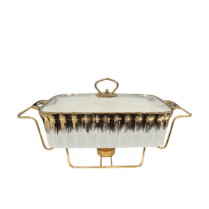 Scaldavivande di Lusso in Ceramica con Supporto Dorato