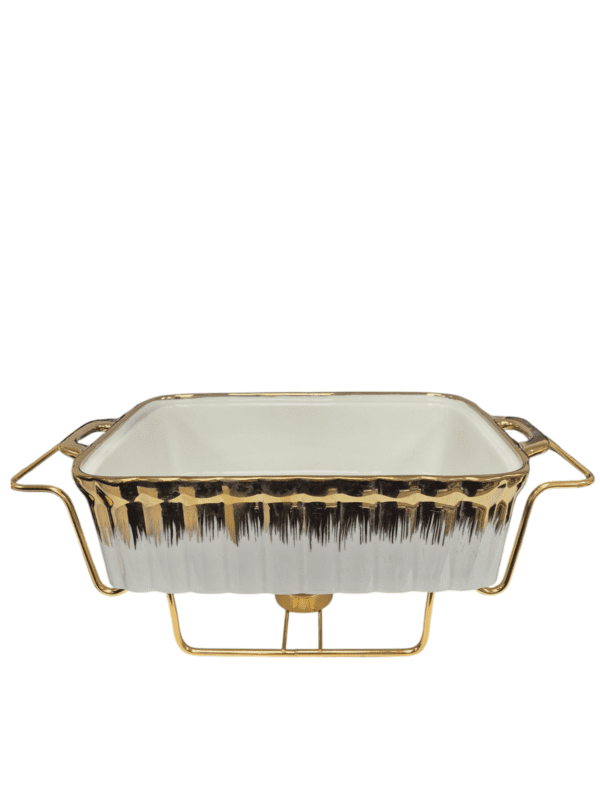 Scaldavivande di Lusso in Ceramica con Supporto Dorato - immagine 2