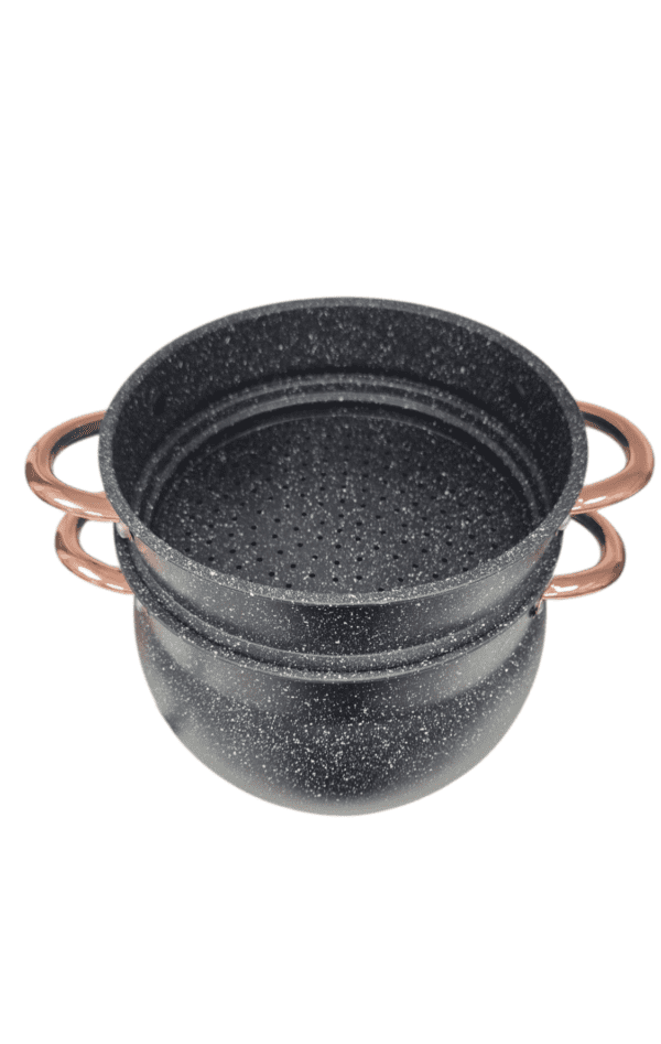 Couscoussiera Tradizionale Antiaderente – Pentola a Vapore per Cuscus, Verdure e Carne – Compatibile Induzione - immagine 3