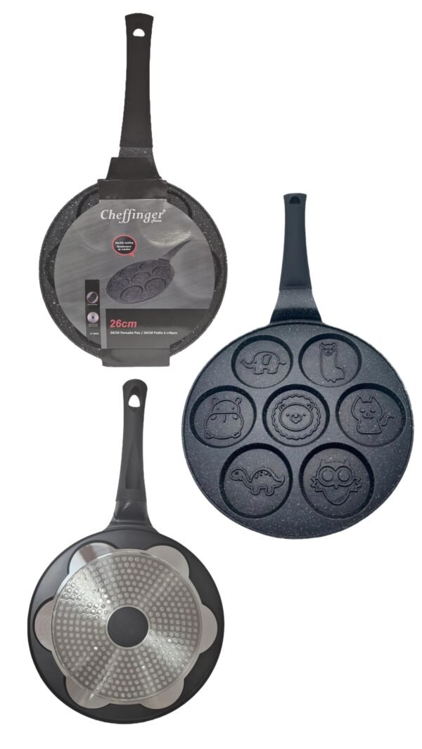 Padella per Pancake Cheffinger 26cm con Rivestimento Effetto Marmo – 7 Forme - immagine 3
