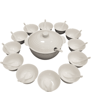 Set Zuppa Elegante in Ceramica per 12 Persone
