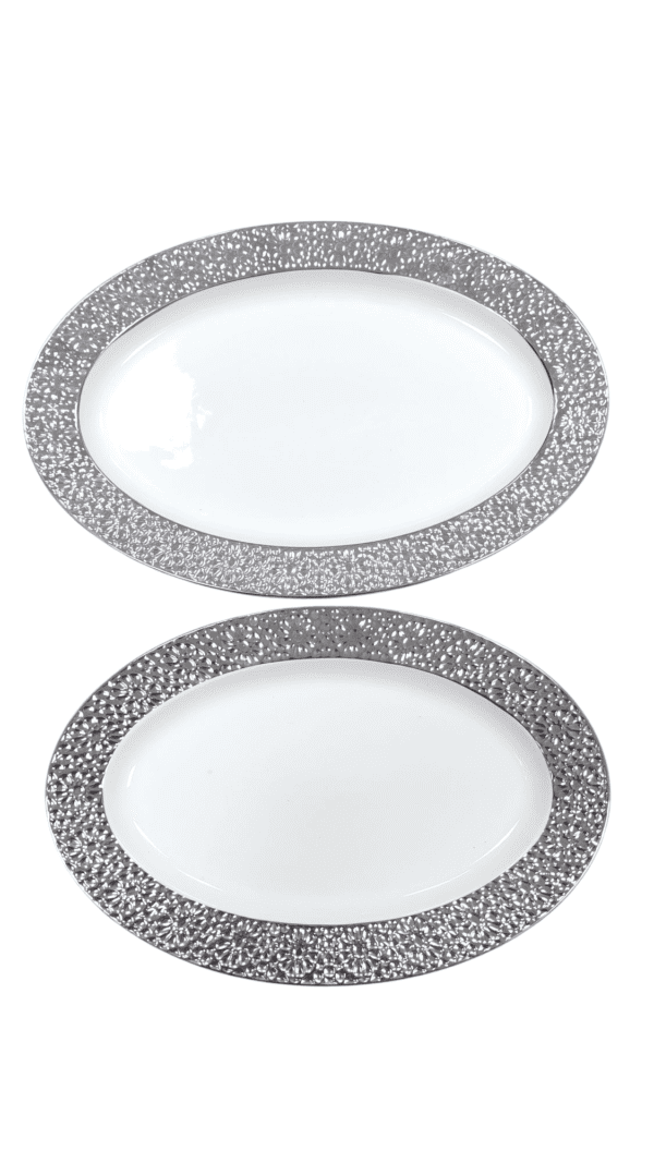 Set di Piatti Eleganti in Oro/Bianco e Argento/Bianco – Lusso e Raffinatezza per la tua Tavola - immagine 2