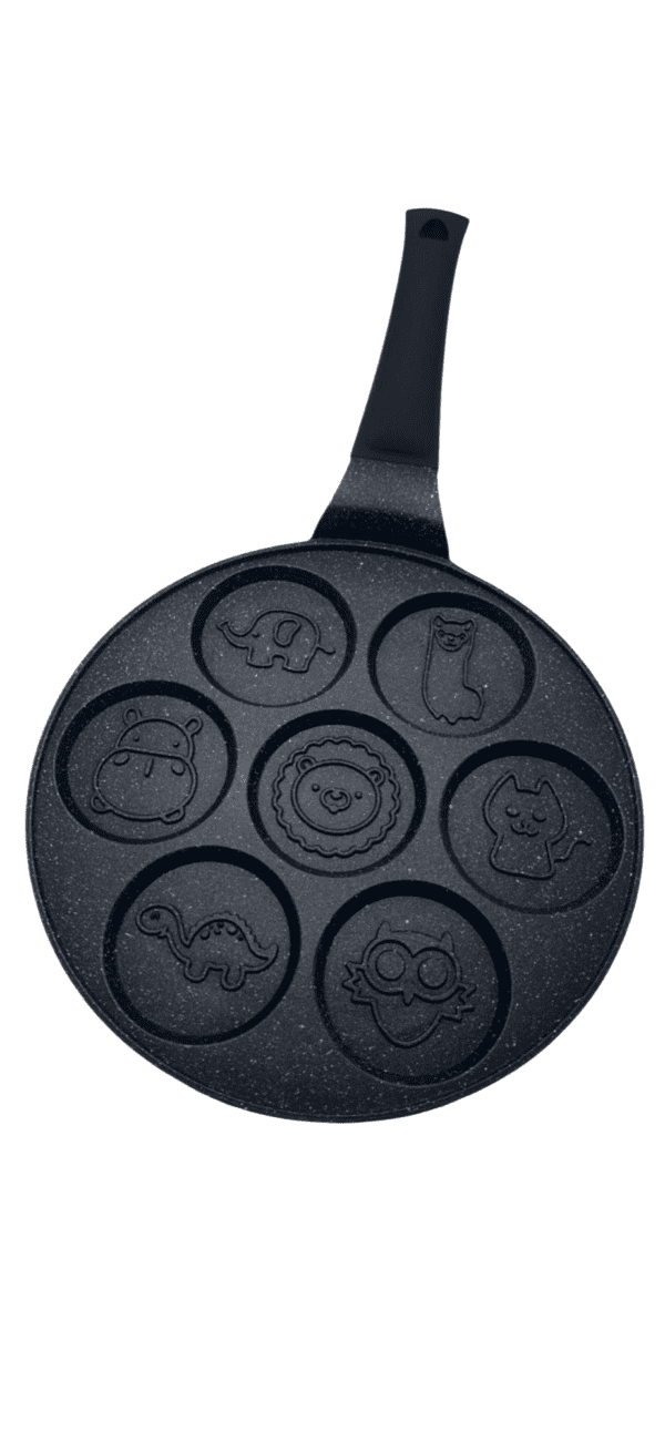 Padella per Pancake Cheffinger 26cm con Rivestimento Effetto Marmo – 7 Forme