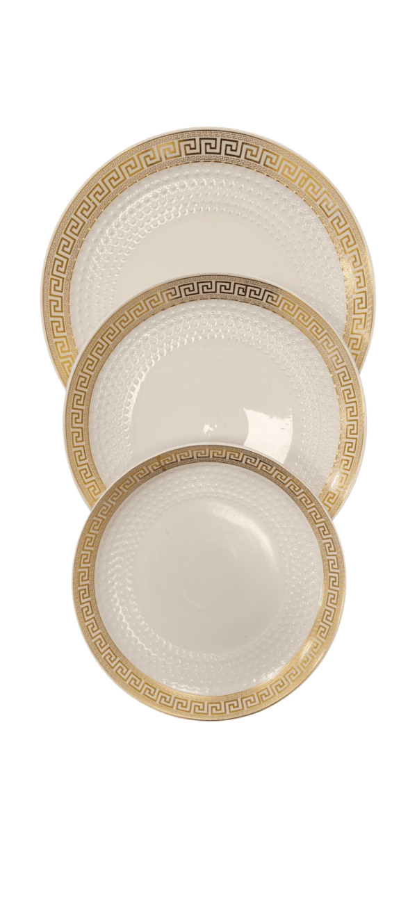 Piatto in Ceramica con Bordo Dorato Elegante - immagine 2