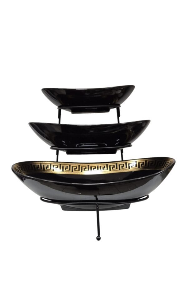 Set di Piatti da Portata di Lusso – Eleganza in Nero e Oro per Dolci e Frutta - immagine 2