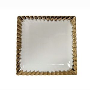✨Piatto Elegante in Oro e Bianco (36×36)cm ✨”