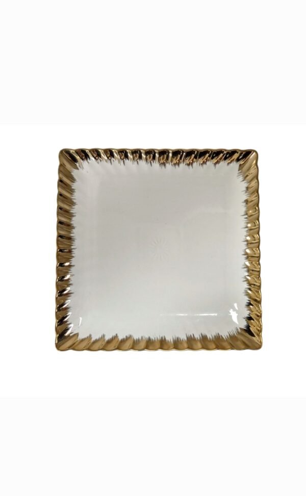 ✨Piatto Elegante in Oro e Bianco (36×36)cm ✨”