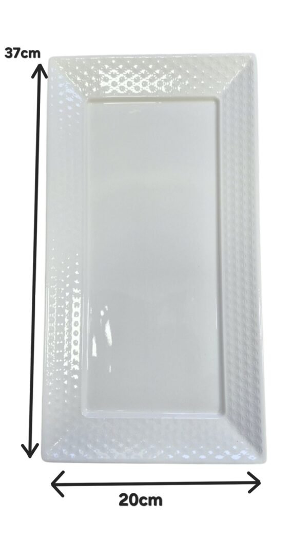 "Piatti Lungo Bianco 37×20 cm – Design Elegante per Servire il Cibo" - immagine 2