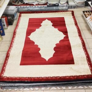 Tappeto Classico Rosso Intenso con Ricami Dorati 160×220cm