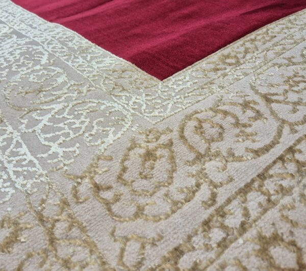 Tappeto Classico Rosso Intenso con Ricami Dorati 160×220cm - immagine 2