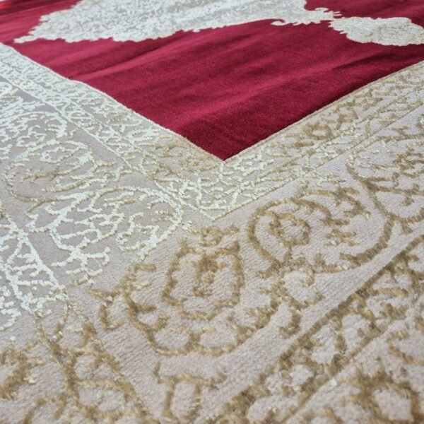 Tappeto Classico Rosso Intenso con Ricami Dorati 160×220cm - immagine 2