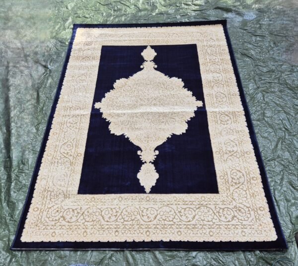 Tappeto Decorativo blu scuro con Ricami Dorati – 160×220 cm