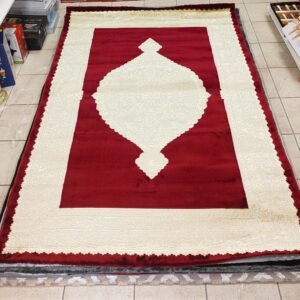 Tappeto Classico Rosso Intenso con Ricami Dorati 160×220cm