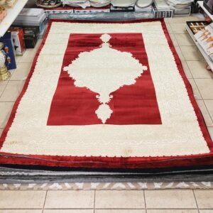 Tappeto Classico Rosso Intenso con Ricami Dorati 160×220cm